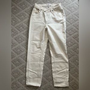 Abercrombie Curve Love High Rise Dad Jeans in White (more of an off white color)